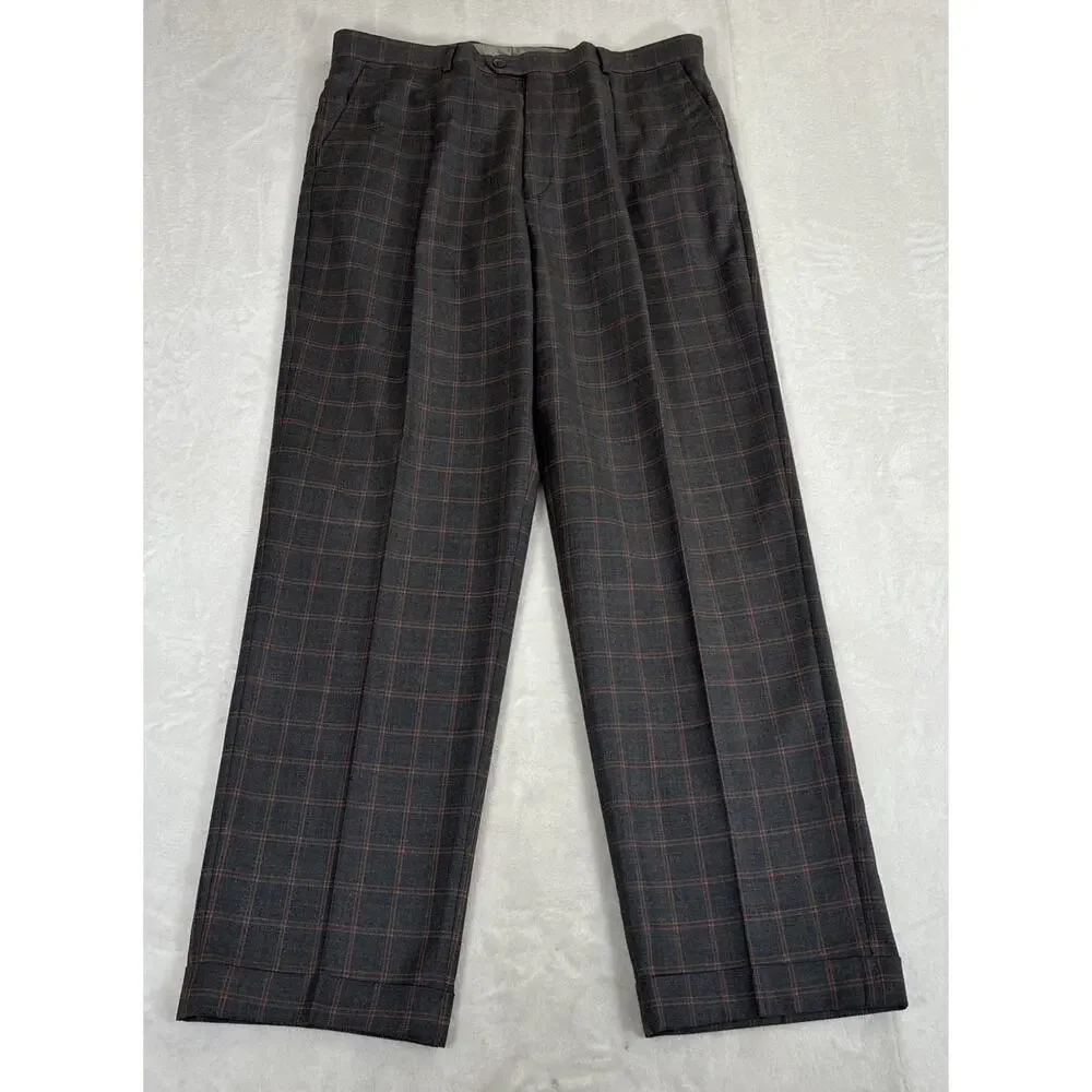 Statement Italy Super 150's Men's 2 PC Striped Pattern Gray Suit Size 42L x 36L